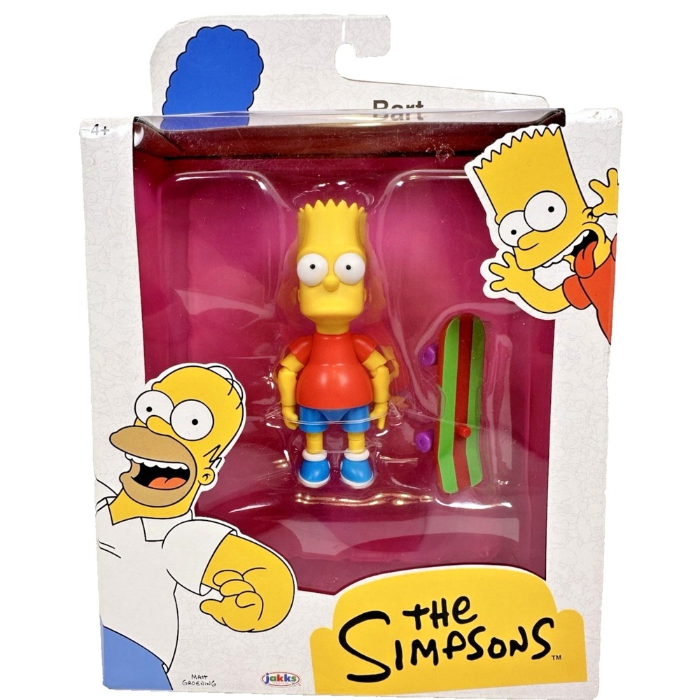 The Simpsons Bart Simpson Action Figure Skateboard Jakks Pacific New